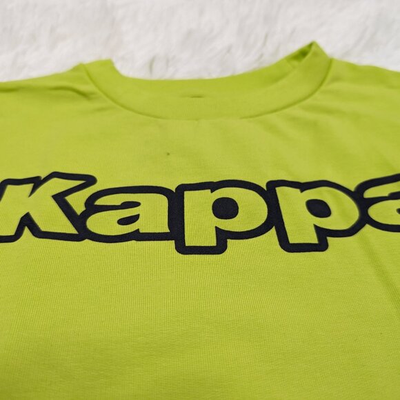 Kappa Unisex Crew Neck Lime Yellow Pullover Loopknit with logo Sweatshirt NWOT - Picture 6 of 8